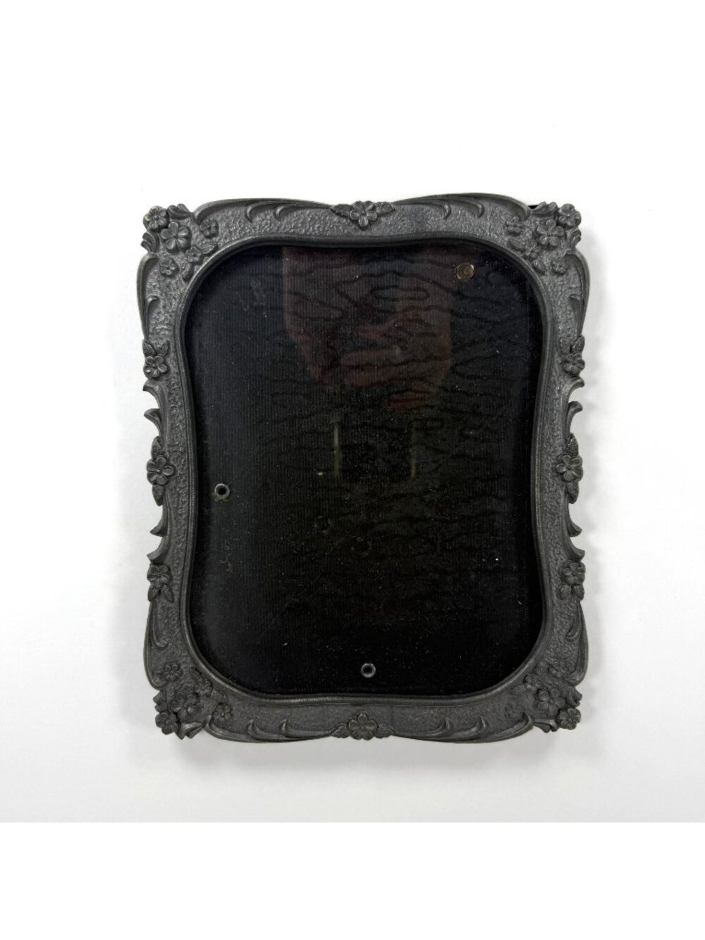 Vintage Cast Iron Ornate Floral Picture Frame Easel Back Tabletop Display